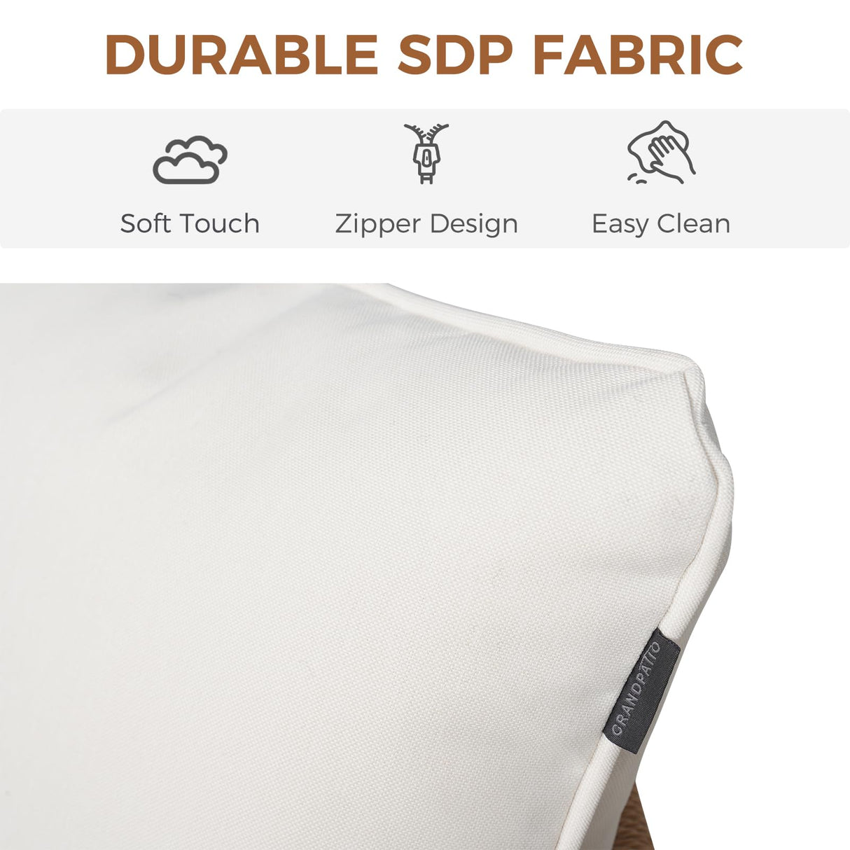 Grand patio 7-Piece Outdoor Dining Set for 6, Metal Woven Wicker Fixed Patio Chairs with Thickened Cushions & 1 Walnut-Like Aluminum Dining Table with Umbrella Hole for Backyard Deck Grand patio