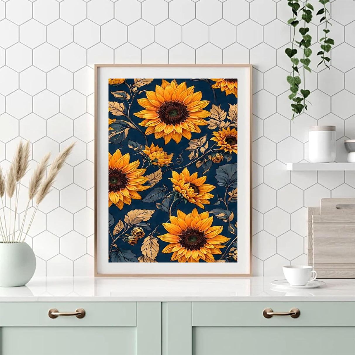 hyzsj Paint by Numbers Kit for Adults with Frame,Sunflowers Paint by Numbers for Adults, Paint by Number with Easel, DIY Paint by Number Kits for Home Wall Decor(11.8x15.7inch hyzsj