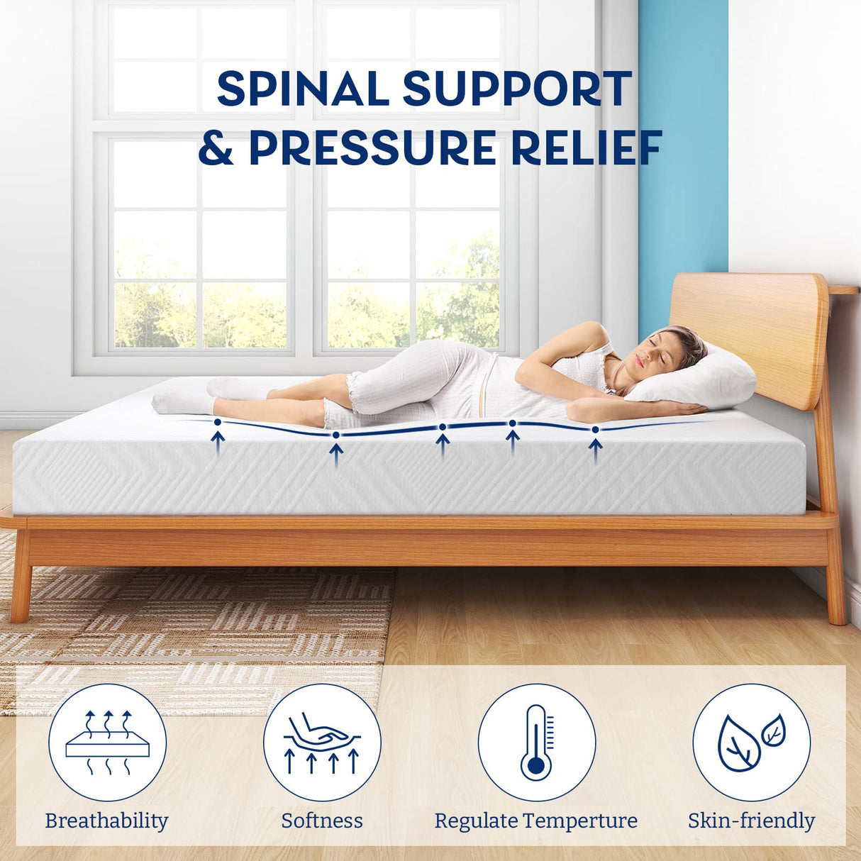 Twin Mattress, 8 Inch Memory Foam Mattress Bed in a Box, Medium, Green Tea and Cooling Gel Infused CertiPUR-US Certified, Made in USA MLILY