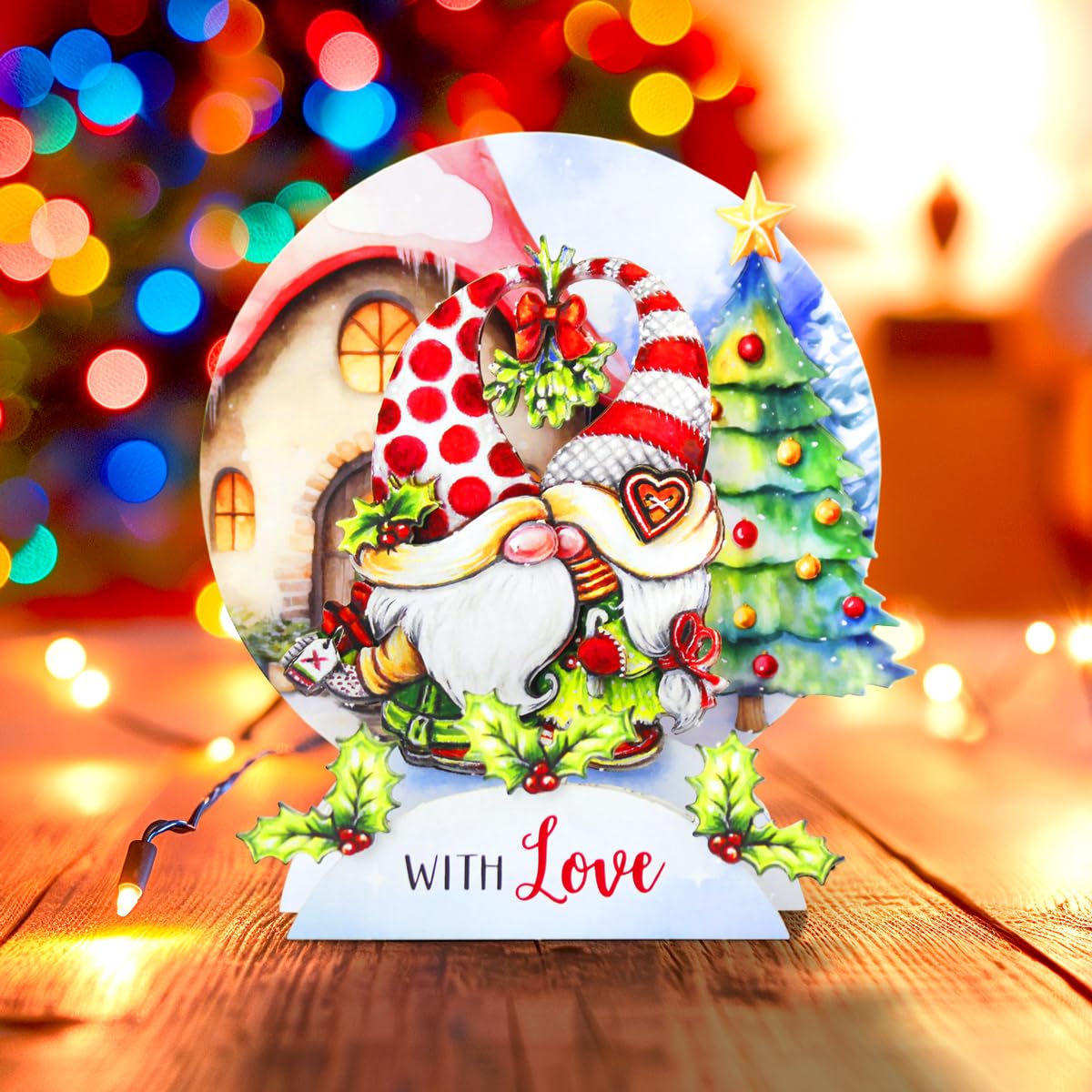 Katy Sue Christmas Gnomes Die Cut Pop Up Card Making Kit for Adults. Makes 12 Cards & Contains Gnome Die Cut Decoupage Paper Sheets, Supports, Envelopes, & Foam Pads For Christmas Card Making Supplies Katy Sue