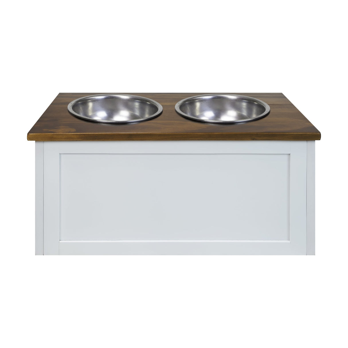 Casual Home 603-15 Wooden Storage Stand Pet Feeder, Two-Tone (Warm Brown, White), One Size Casual Home