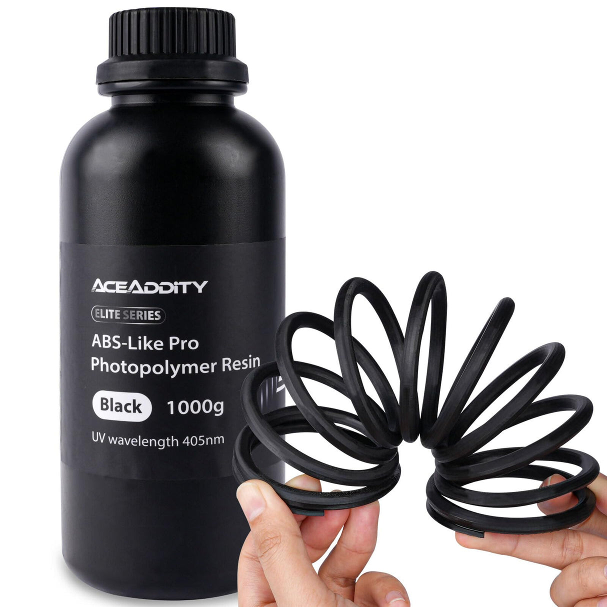 Aceaddity ABS-Like Pro Printer Resin - 405nm UV-Curing Standard Photopolymer Resin with Hardness and Toughness for LCD/DLP/SLA 3D Printers, High Precision & Non-Brittle (Black, 1kg) Aceaddity