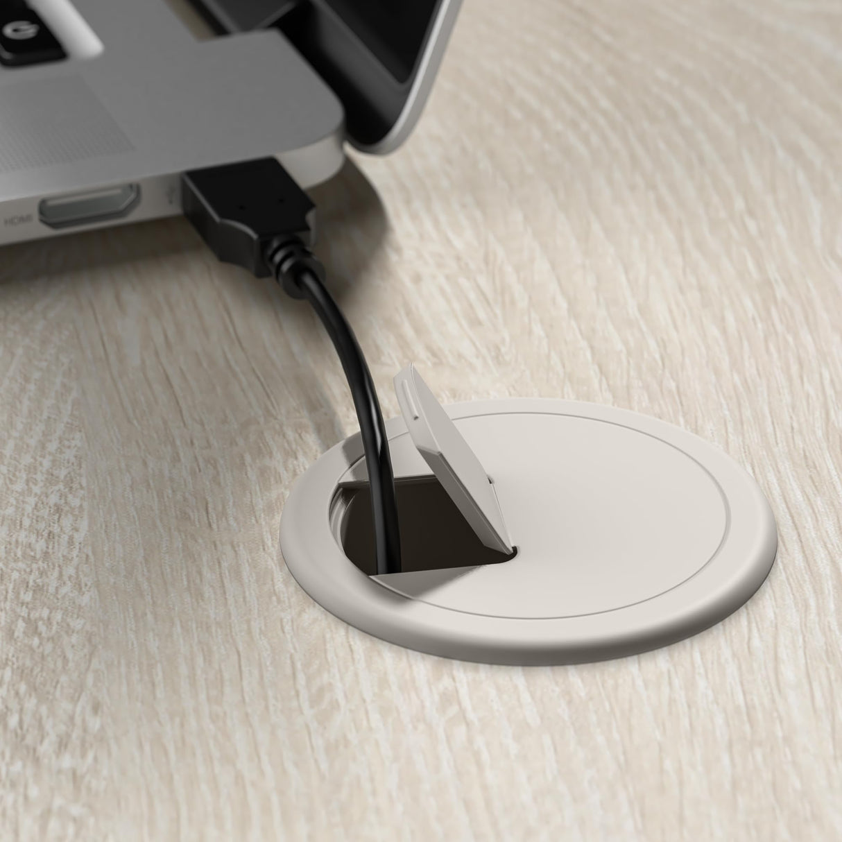 Bush Furniture Lennox Farmhouse Desk with Hutch and Keyboard Tray | Computer Table for Home Office, 60W, Linen White Oak Bush Business Furniture