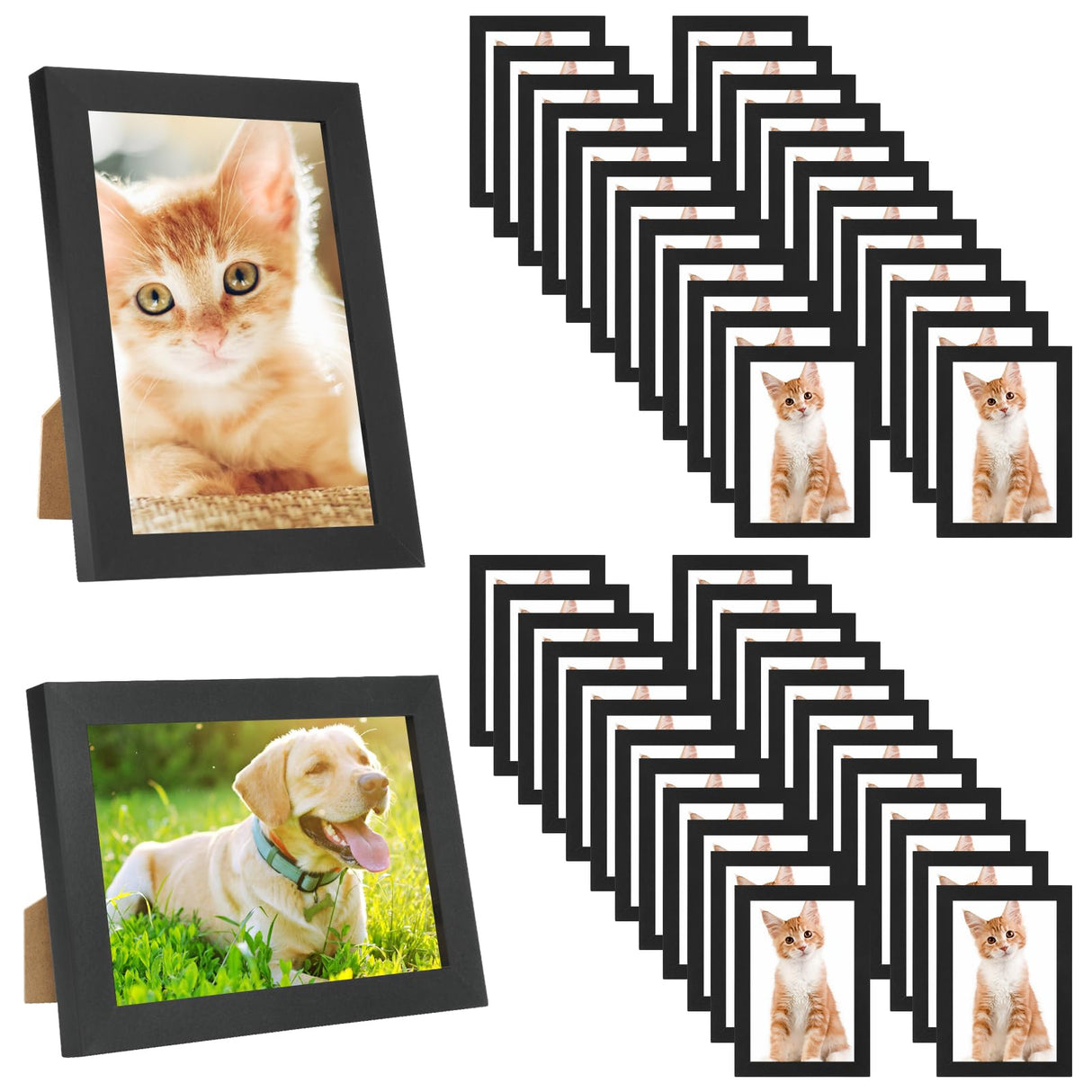 YOUKE OLA Set of 50 Picture Frame Bulk Photo Frames with Mat Wall Mounting Simple Photo Frames Multi Picture Frames for Wall or Tabletop, Black YOUKE OLA