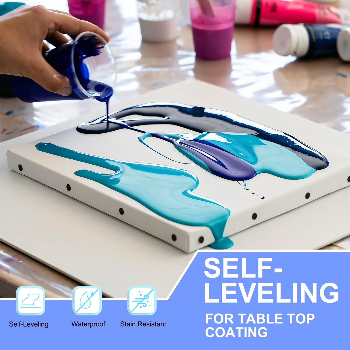 Teexpert Epoxy Resin 2 Gallon Kit, Pure Glossy Crystal Clear Resin Epoxy with Pump, Casting Resin Bubble Free Anti Yellowing, Art Resin Epoxy Resin for Jewelry Making, Table Top, Wood & Art Crafts Teexpert