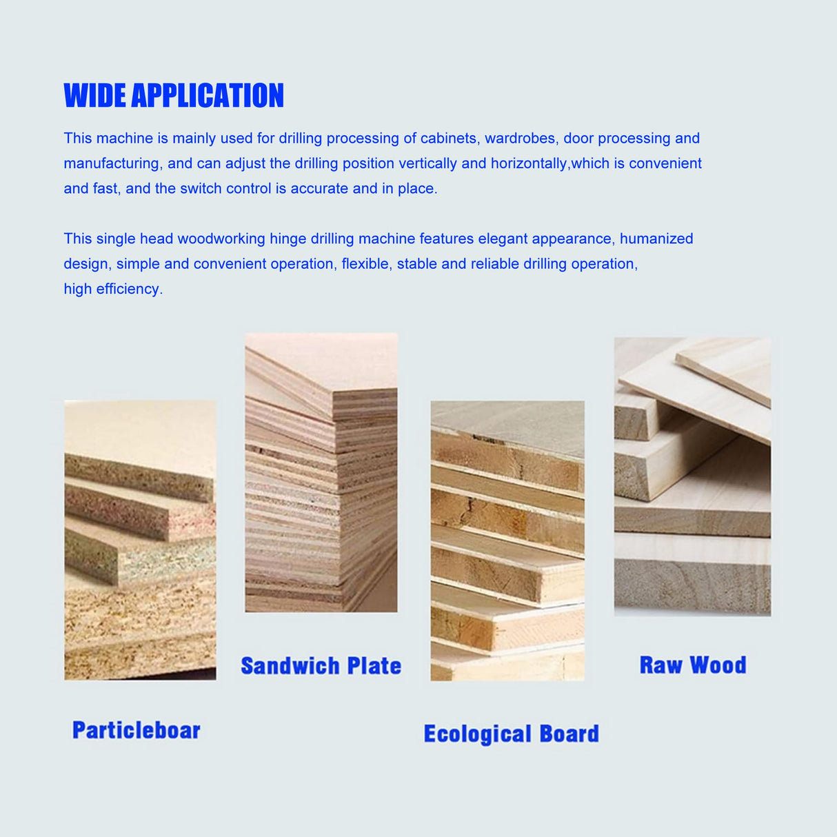 BREVELTION 110V Pneumatic Hinge Boring Insertion Machine Single Head Hinge Drill for Drilling Processing of Cabinets Wardrobes 45-9.5 Combined Drill 1.5KW BREVELTION