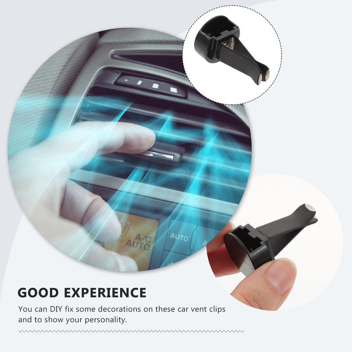 100pcs Air Outlet Clip Vent Clips, Automatic Air Freshener Car Air Conditioner Clips for Home Air Vent Clips Sublimation Air Fresheners Blanks (Black) MHFOOU