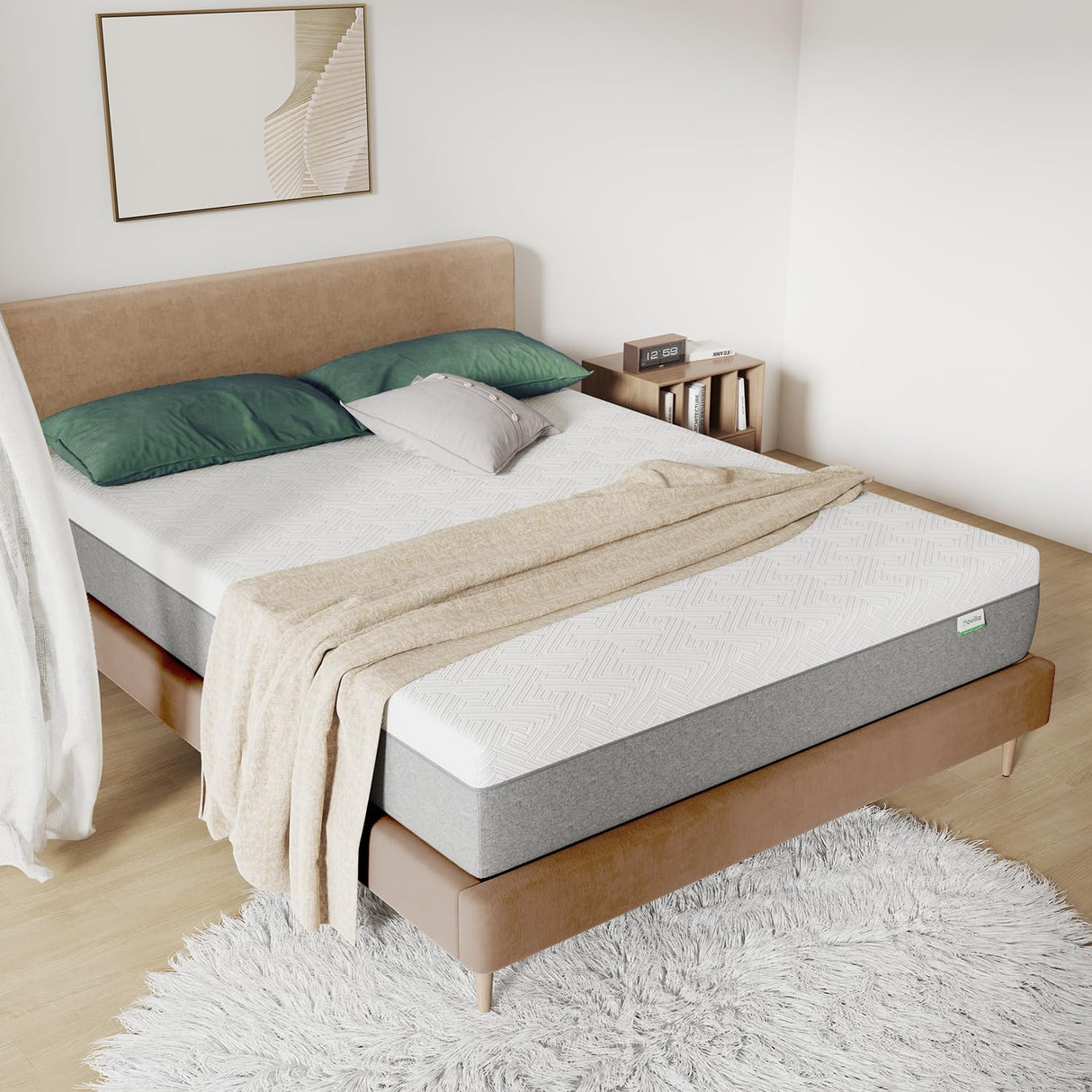 Novilla Twin Size Mattress, 12 Inch Gel Memory Foam Mattress for Cool Night & Pressure Relief, Medium Plush Feel with Motion Isolating, Bliss Novilla