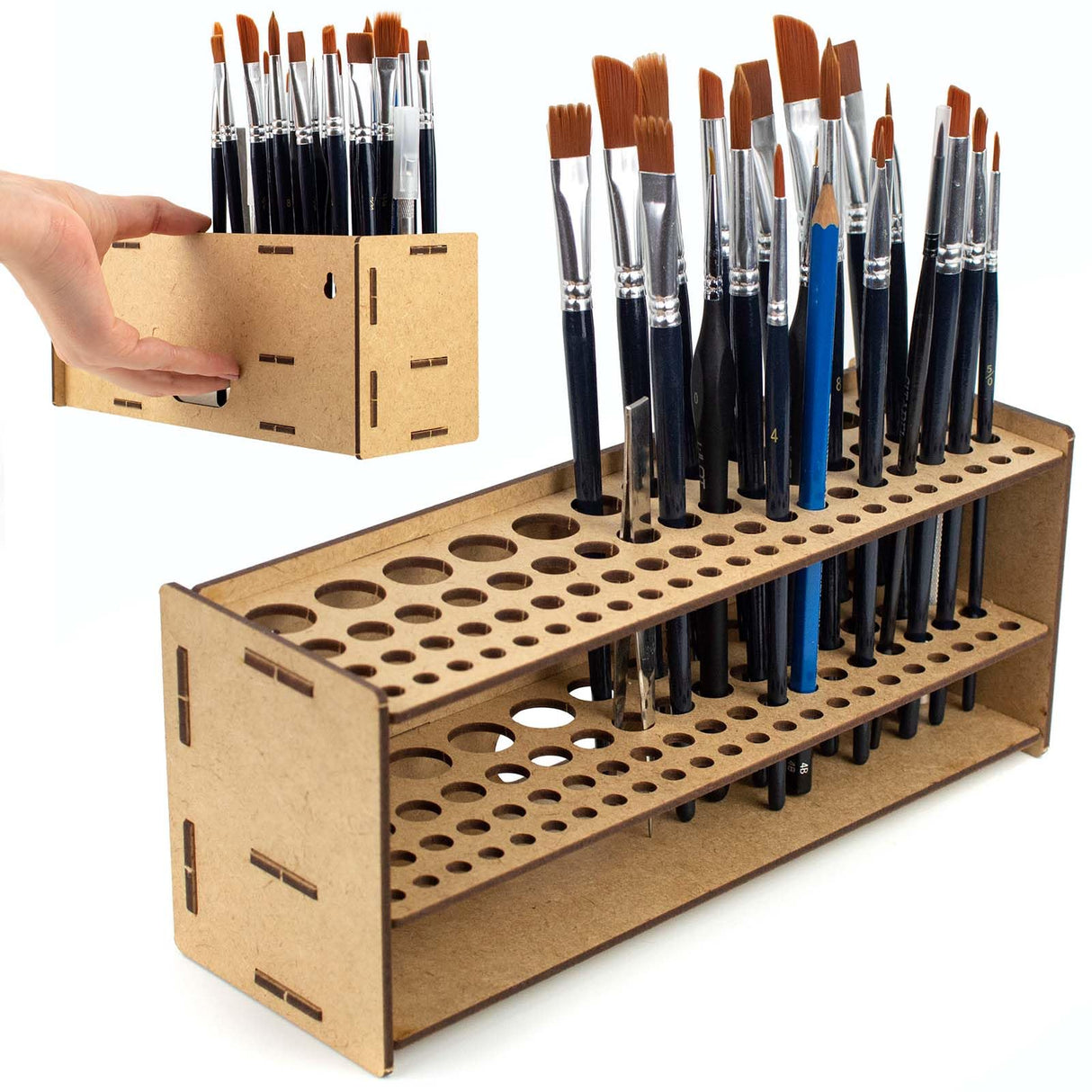 PROSCALE Paint Brush holder. Large Capacity Paint brush organizer and Art Supply Organizer kit for table and wall miniatures modeling crafts PROSCALE