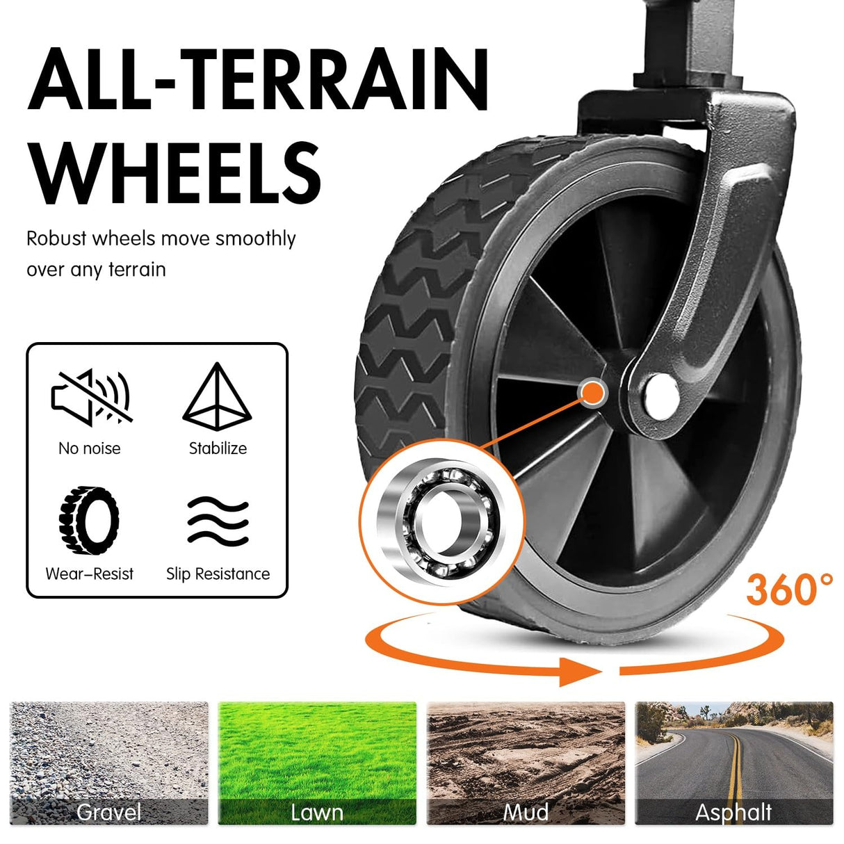 NEOTEC Collapsible-Folding-Wagon - Wagon Cart Heavy Duty Foldable Outdoor Utility with Silent Universal Wheels, Adjustable Handle for Camping NEO-TEC