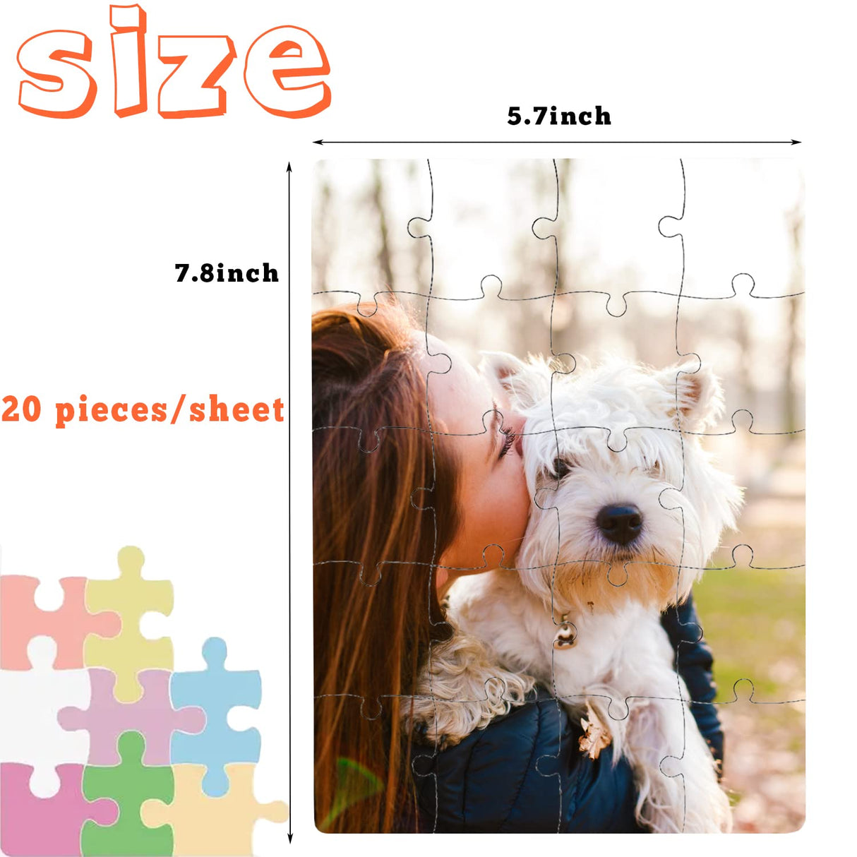 12 Sets Blank White Jigsaw Puzzles,Sublimation Puzzle Craft,White DIY Custom Puzzle for Heat Press Thermal Transfer Puzzle Craft(A5-20 Style) Dduolammng