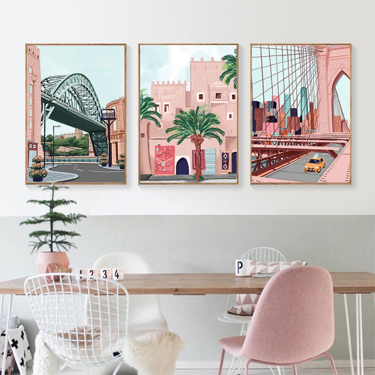 LIULIMI Diamond Painting Kits, DIY 5D World Landscape Diamond Painting Kit, Round Diamond Art Full Diamond Cartoon Style 12 X 16 in (Brooklyn Bridge) LIULIMI