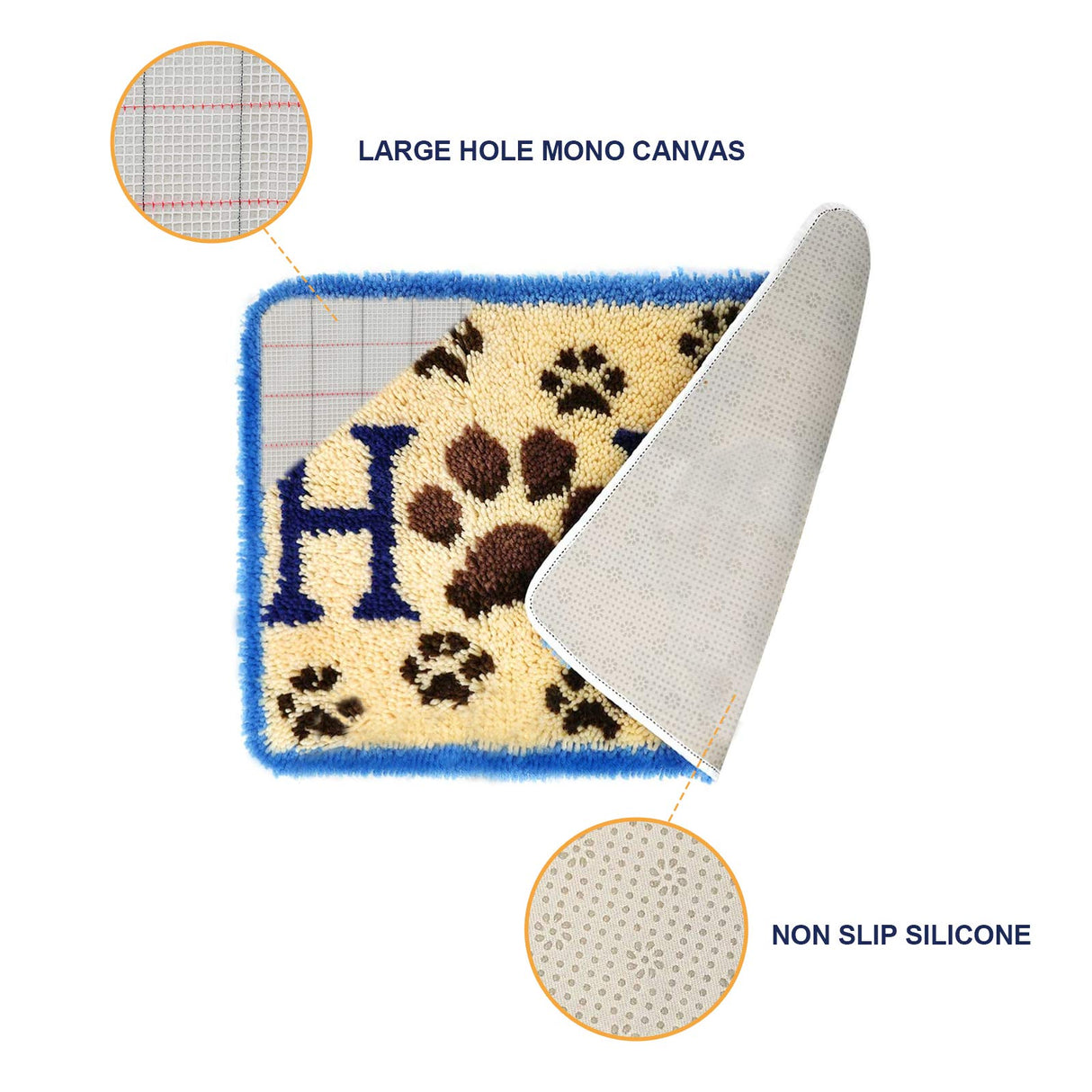 ROCKY&CHAO Latch Hook Kits Home Rug for Home Decoration 60 x 40 cm, DIY Latch Hook Kits, Rug Making Kit for Adults and Kids 23.6"x15.7", Birthday Gifts for Woman(Home) ROCKY&CHAO