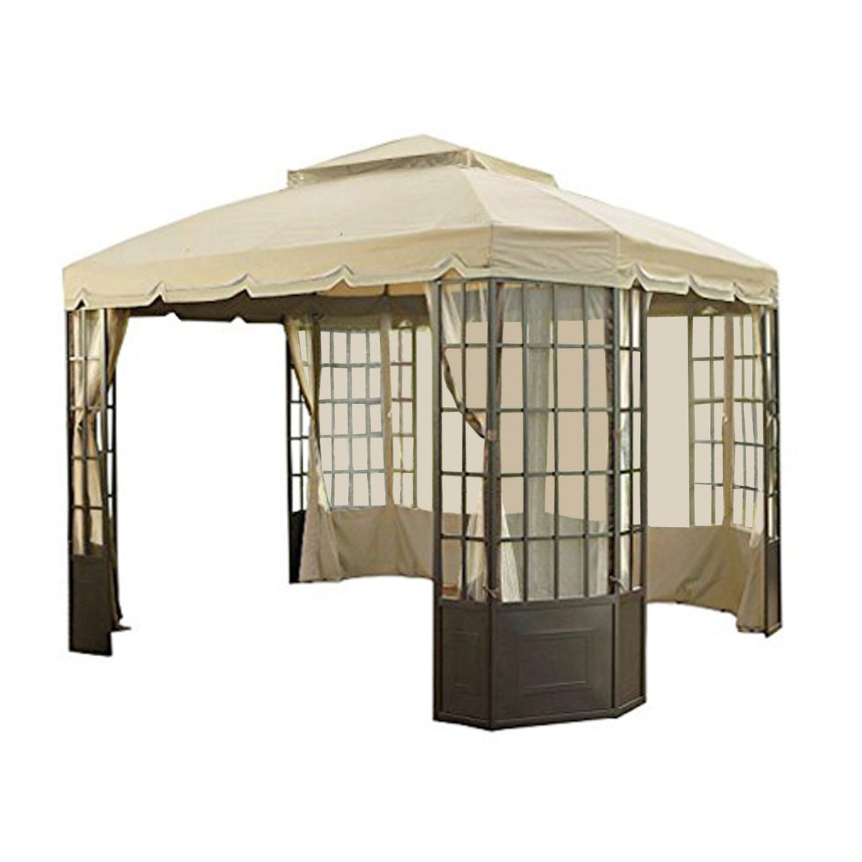 Garden Winds Replacement Canopy Top Cover for Sears Bay Window Gazebo - Riplock 350 - Beige Garden Winds