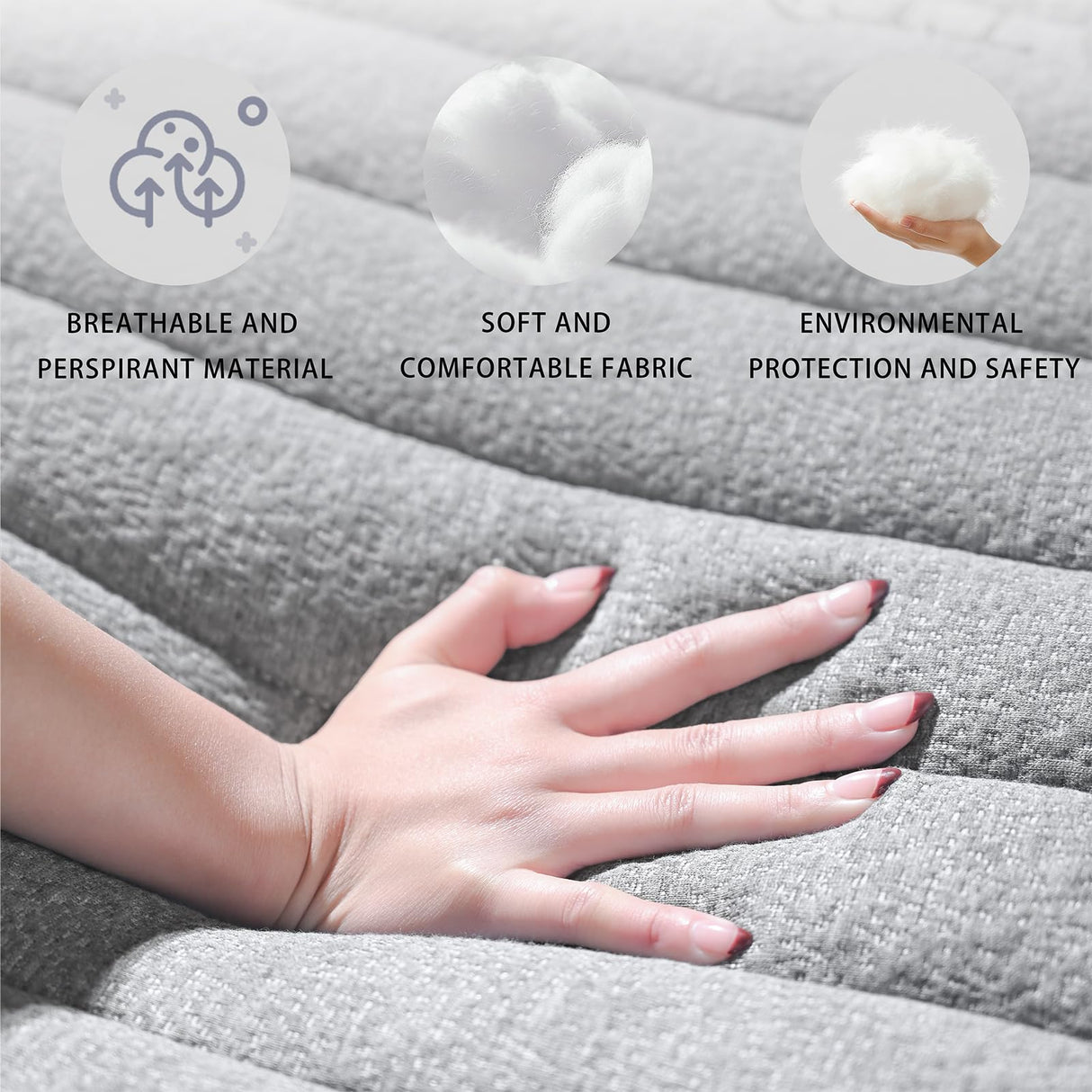 MixDeer King Mattress 12inch in a Box, Memory Foam Hybrid Mattress with Pocket Springs and Zoned Support for Back & Lumbar Pressure Relief, Motion Isolation and Edge Support -CertiPUR-US(12 Inch,King) MixDeer