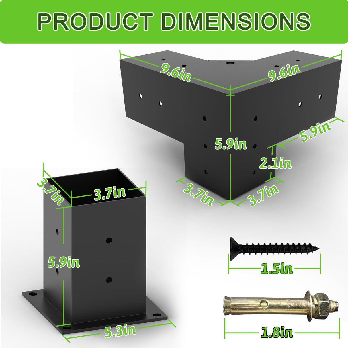Pergola Brackets Kit 4x4(Actual: 3.5x3.5'') Pergola Kit with Brackets 3-Way Right Angle Corner Bracket Woodworks DIY Post Base Kitp Semoprus