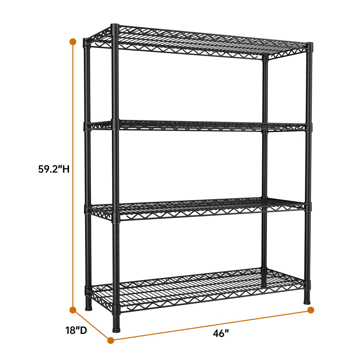 SINGAYE 4 Garage Heavy Duty Shelving Unit Kitchen Pantry Close Home Organizers and Storage Bathroom Shelf Laundry Room Organization Industrial Book Metal Wire Adjustable Shelves SINGAYE