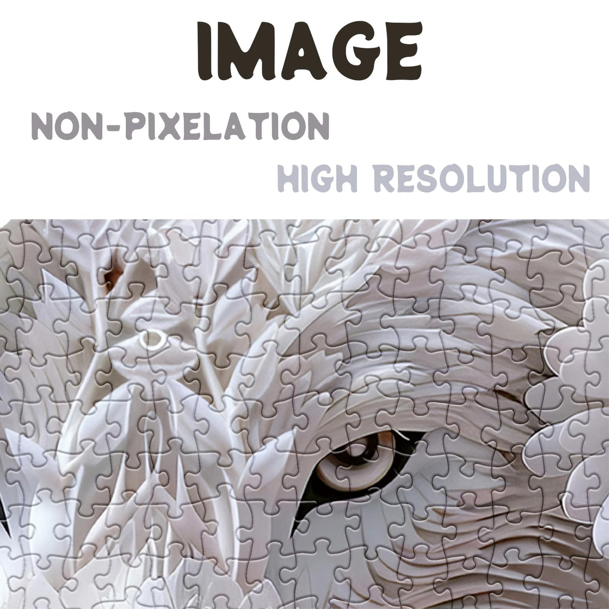 Impossible Flower Wolf Puzzles for Adults 1000 Pieces, Hard Difficult Animals White Jigsaw Puzzles, Floral Winter Wolves Art Puzzles BBOLDIN