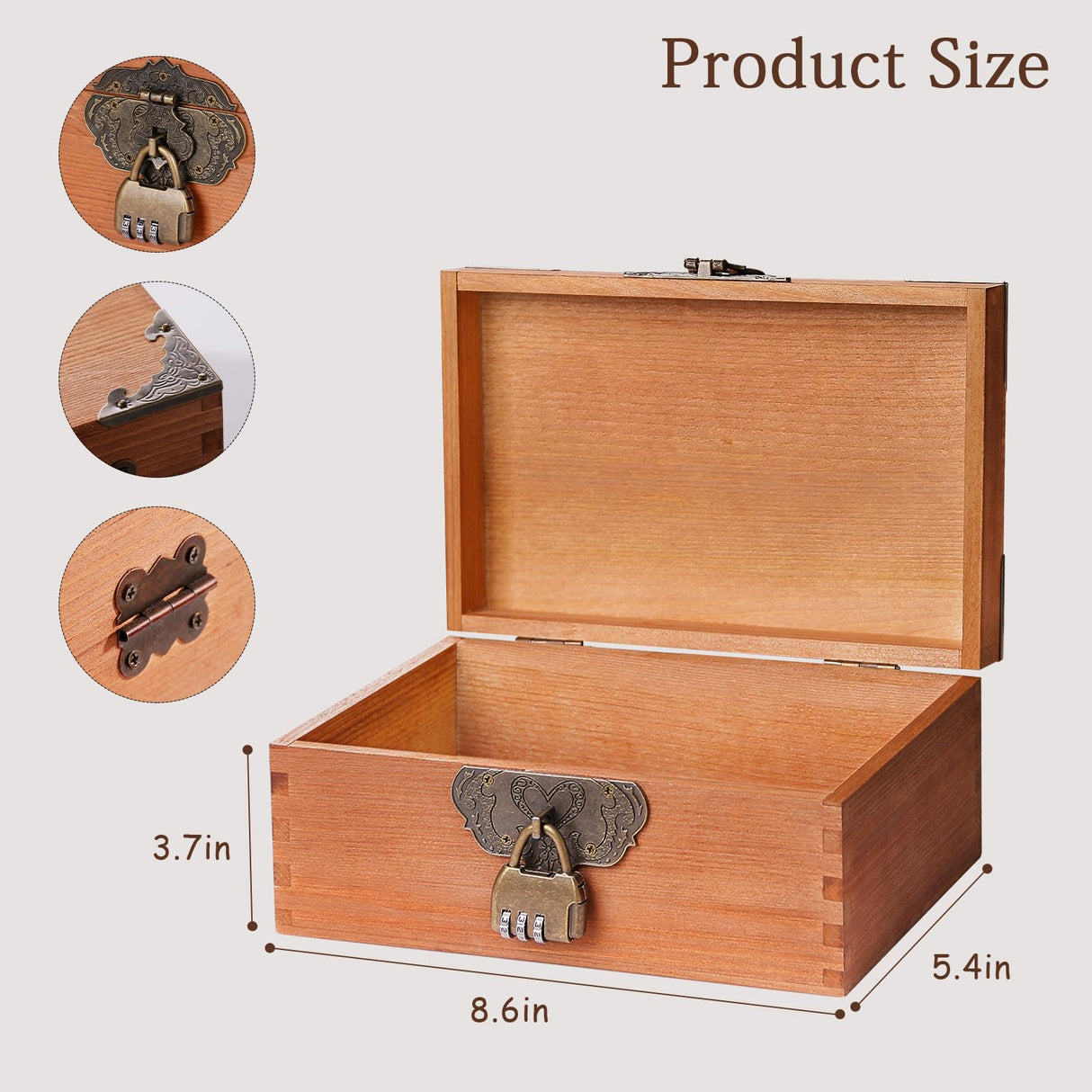 TUKDAK Personalized Wedding Keepsake Box with Lock, Wooden Decorative Memory Box, Photo Storage Box, Anniversary Engagement Bridal Christmas Gift for TUKDAK