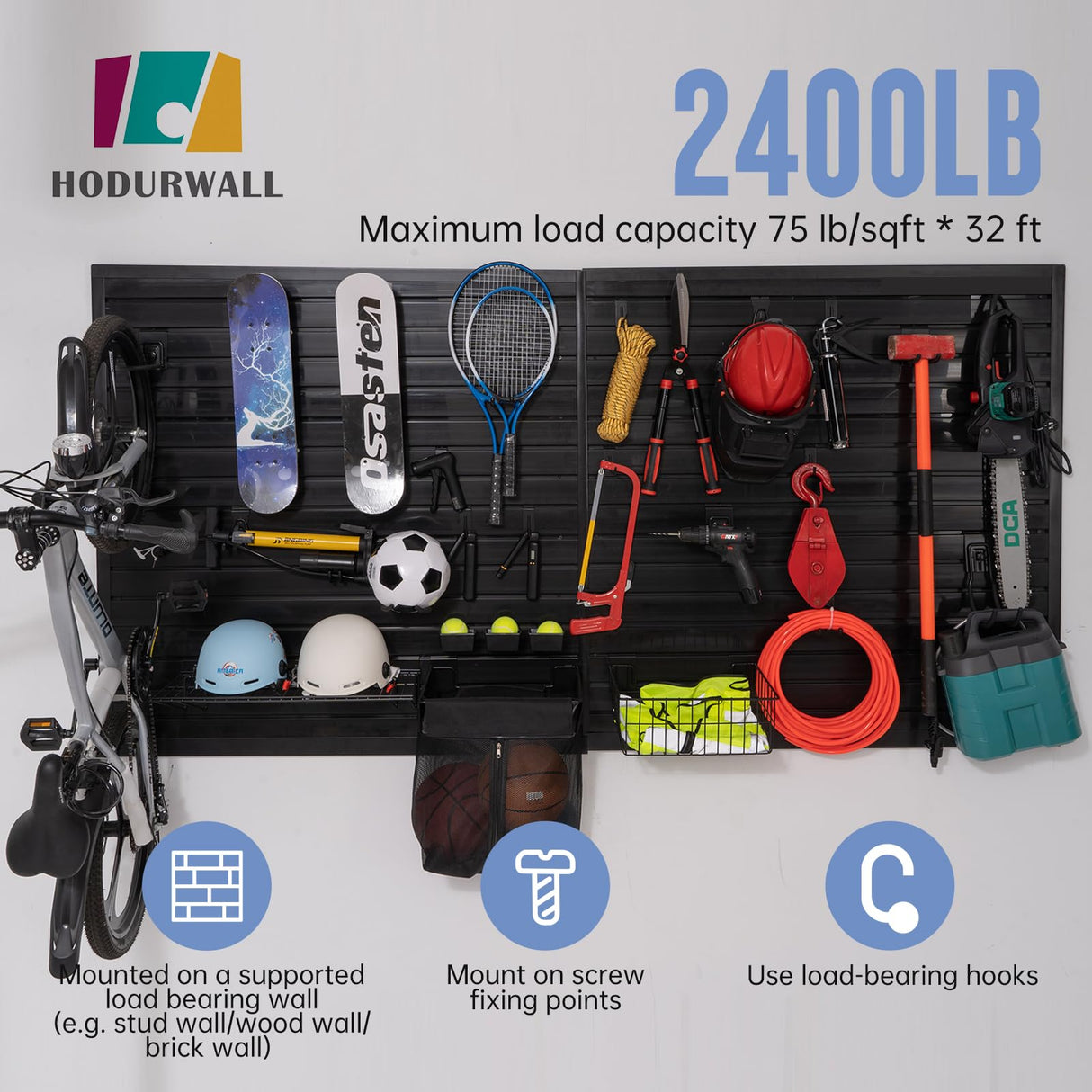 Slat Wall Paneling Garage Slat Wall Storage Systems Garage Wall Organizer, Slatwall Panels 4'x 8' Black Slat Board PVC Wall Panels Slatwall Displays Garage Tool Organizer Wall Mount Slate Wall HODURWALL