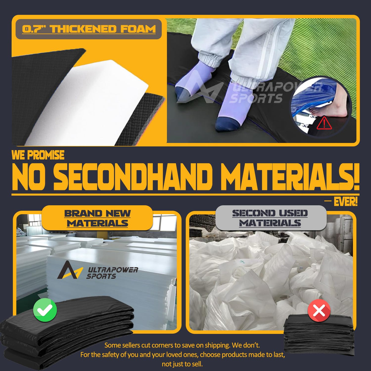 Trampoline Pad Replacement 12 FT Trampoline Replacement Safety Pad 12FT Trampoline Spring Cover Waterproof UV Resistant Tear Resistant Surround Spring Foam Cover for Round Frame No Hole for Pole Black ULTRAPOWER SPORTS