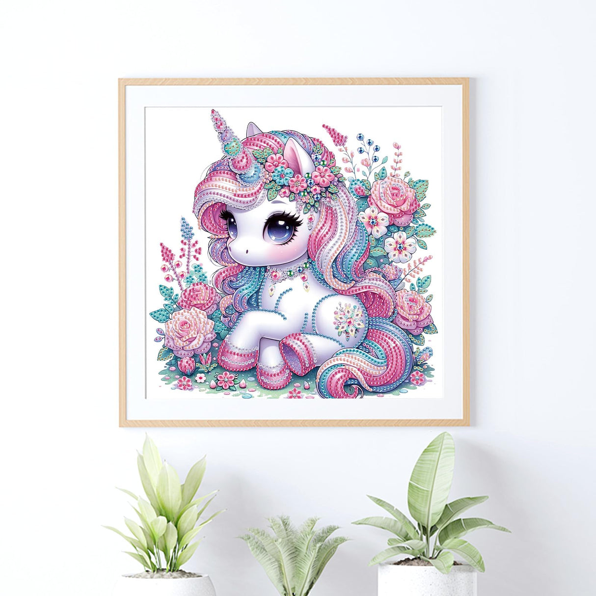 Tontut 5D Diamond Art Painting Kit, Pink Horse Animal Horse DIY Diamond Art Adult Set Mosaic Crafts, Suitable for Home, Office Wall Decoration, can be Packaged as Gifts for Friends Tontut