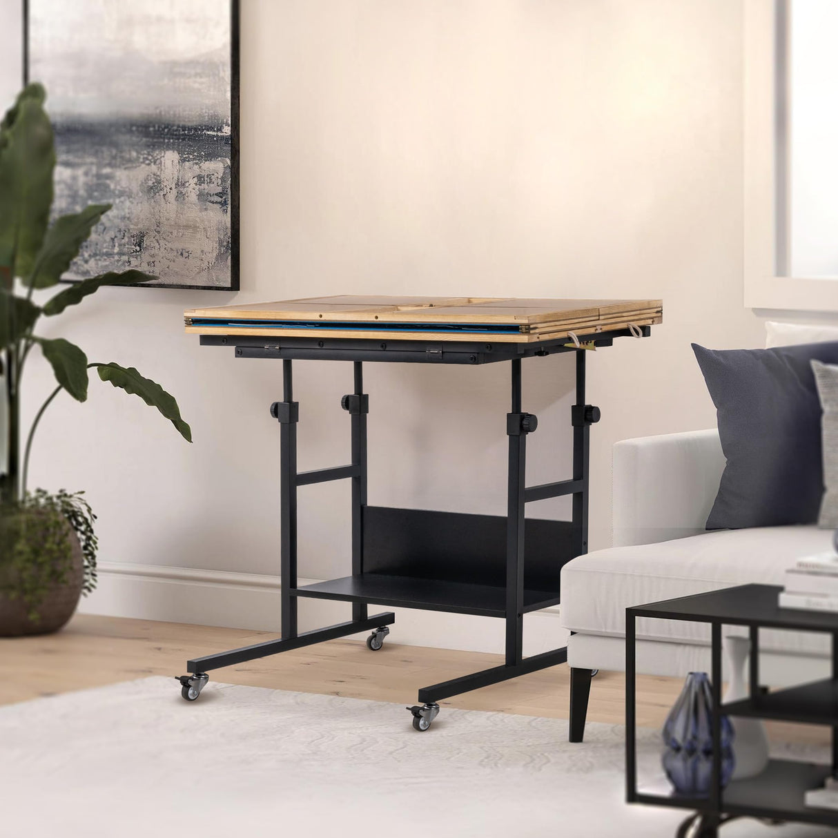 Becko US 2000 Piece Tilting & Rotating Jigsaw Puzzle Table with 8 Drawers & Cover, Foldable Jigsaw Puzzle Board with 5 Tilt Angles & Height Adjustment, Puzzle Storage, for 2000 Pieces Jigsaw Puzzles Becko US