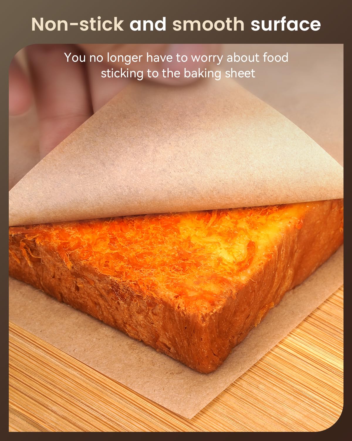 Parchment Paper Sheets, 9x13 In Non-Stick Precut Baking Parchment for Baking, Grilling, Air Fryer, Steaming, and More (Unbleached) - Quarter Sheet Size, Perfect for Bread, Cakes, Cookies, 100PCS Amfocus