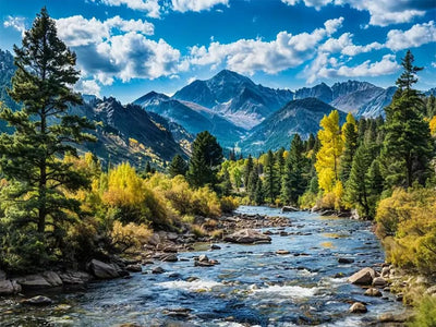 TOPMCYSG Mountain Scenery Diamond Art Kits for Adults,Forest Landscape 5D Diamond Painting Kits for Beginners,DIY Round Full Drill Diamond Dots Paintings Picture Gem Art for Home Wall Decor 16 x 12 in