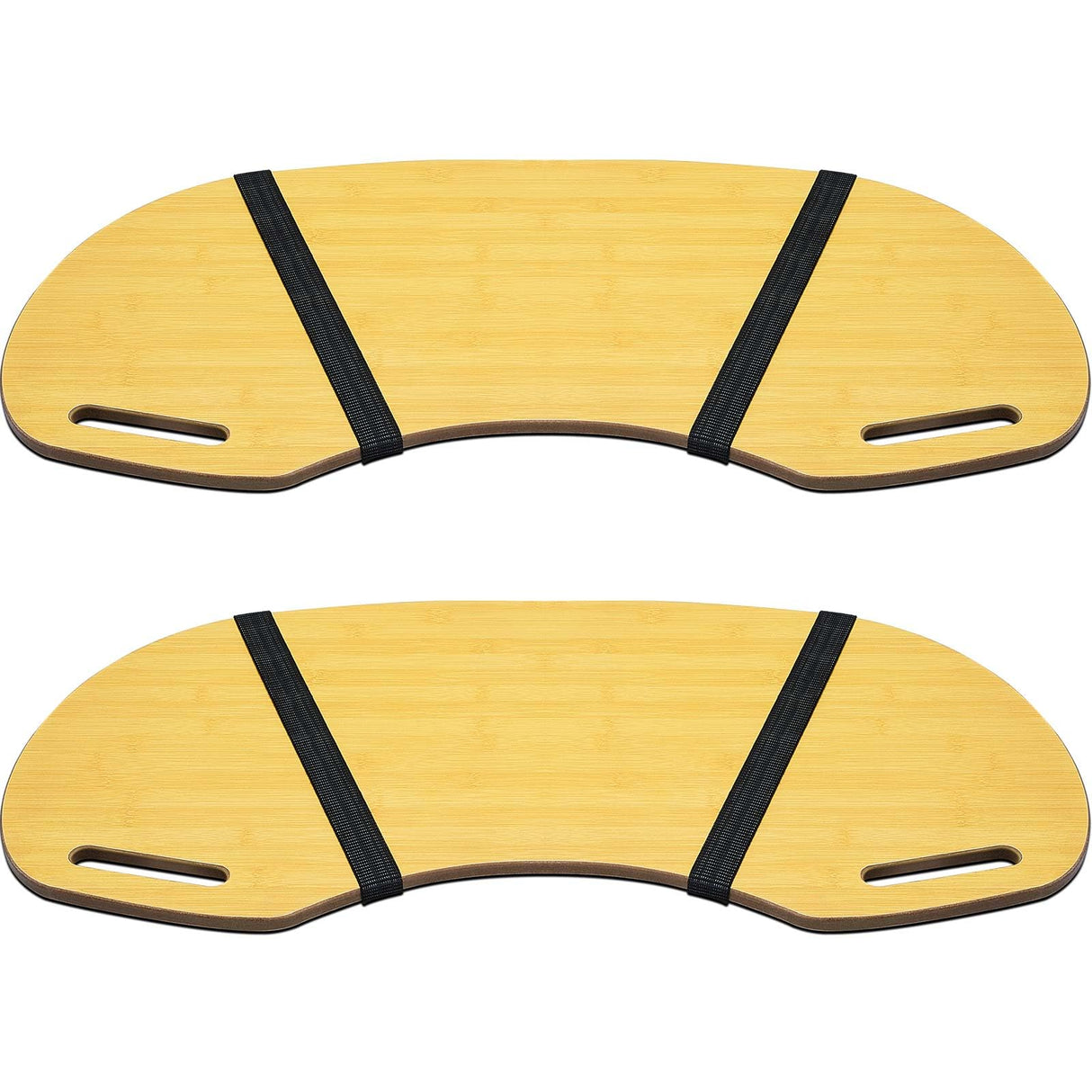 Thyle 2 Pcs Wood Curved Lap Desk 30.5'' x 12.5'' Lap Table with Handles Wooden Lap Board Curved Keyboard Lap Tray for Laptop Computer Mouse Thyle