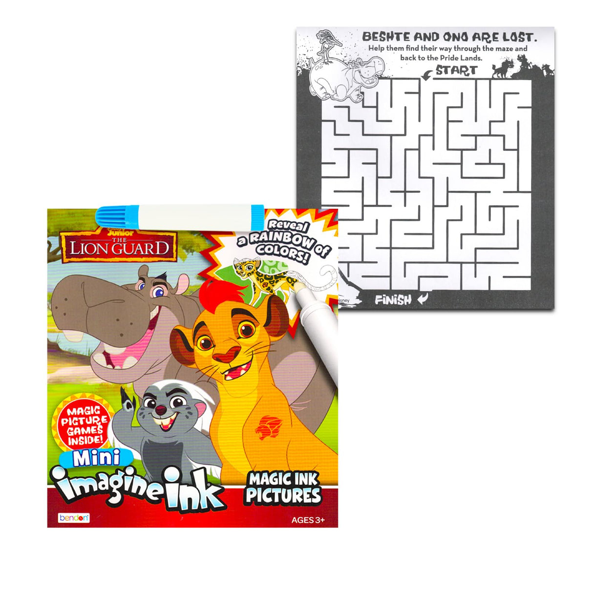 Disney Lion Guard Imagine Ink Coloring Book Set for Kids - 12 Pack No-Mess Magic Ink Lion King Coloring Books Party Supplies Party Favors Bundle Disney