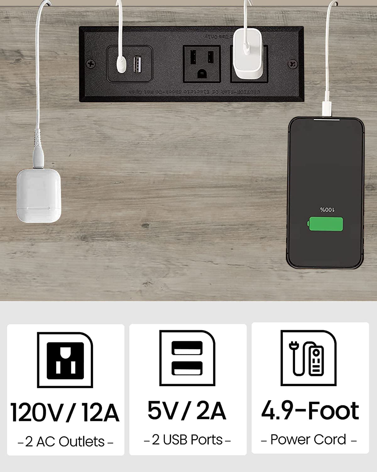 TUTOTAK End Table with Charging Station, Set of 2, Small Side Table, Nightstand Bedside Table, 2-Tier Storage Shelf for Small Space, Living Room, Bedroom Greige V1TB01BG041 TUTOTAK