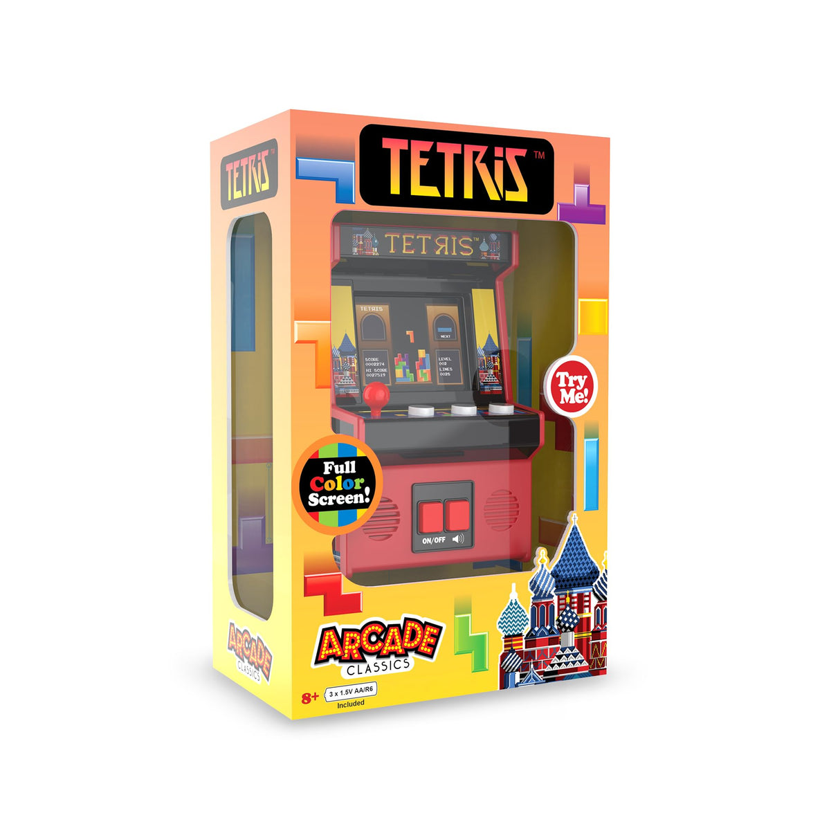 Arcade Classics Tetris - Retro Mini Arcade Game, Full Color Screen, Classic Handheld Electronic Game Console, 90s Toy, Great Gift for Kids 8+ Arcade Classics