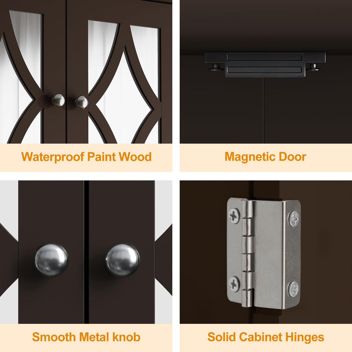 RoyalCraft Bathroom Medicine Cabinet Wall Mounted, Over The Toilet Storage Cabinet with Towel Rack and Adjustable Shelf, Large Bathroom Towel Cabinet Wall Mount 22 * 25 inch (Brown) RoyalCraft