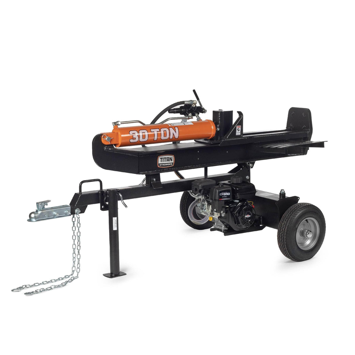 Titan Attachments Industrial 30 Ton Towable Hydraulic Horizontal/Vertical Log Splitter, Quarter Logs Up to 24", ATV/UTV Tow-Behind with 208cc Briggs and Stratton Engine Titan Attachments