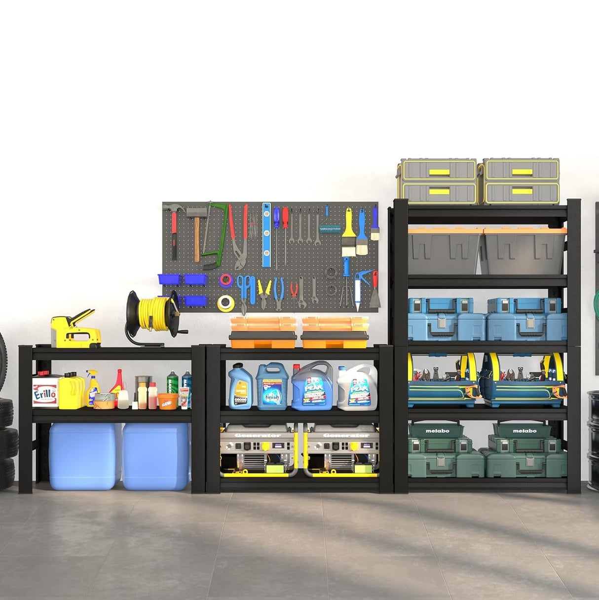 Generic 72"" H Garage Shelving,Heavy Duty Storage Shelves,Easy to Assemble Adjustable,Sturdy Practical Shelves, Industrial Basement Storage Shelves (39.8"" W×17.8"" D×72"" H), Black, TGJZ-183H Generic