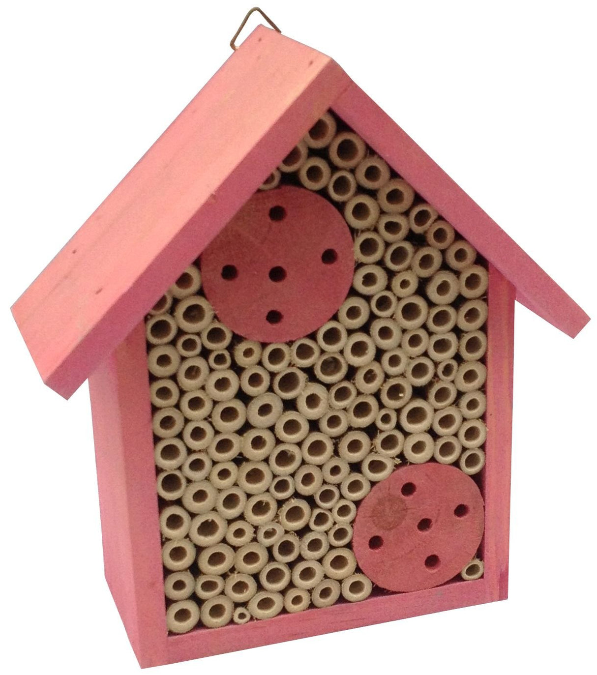 Cestari Mason Bee Housse for The Garden β Rose Pink Handmade Wooden Solitary Bee Hotel with Hanging Design for Pollinators β Eco-Friendly Nesting Shelter Cestari