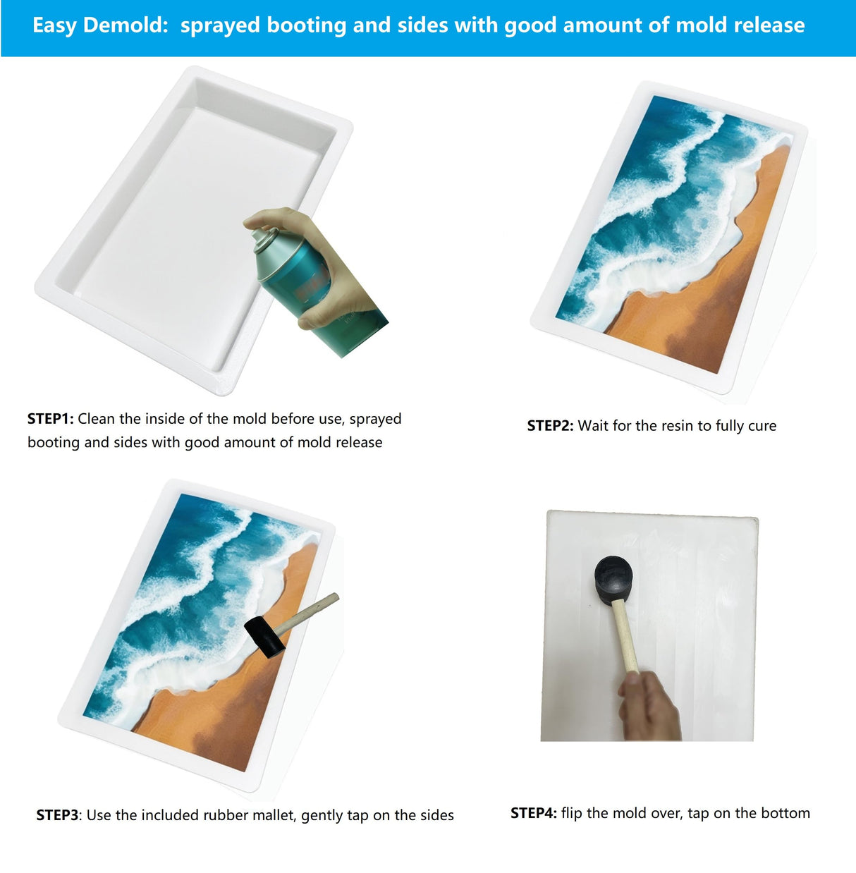 2Pcs Extra Large Reusable Epoxy Resin Table Mold 23x11x3 inches 15.7x9.8x3 inches Rectangles Epoxy Resin Molds for River Table, Coffee Side Table, Cutting Board, Charcuterie Board, Art Panel ModWgGuo