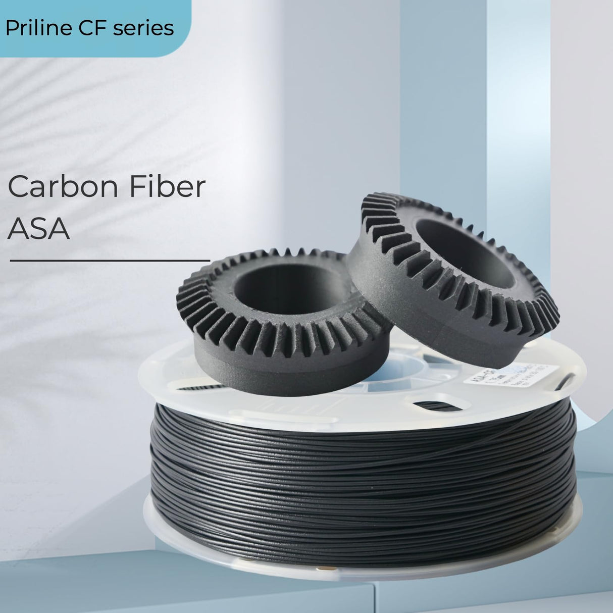 PRILINE Carbon Fiber Filament, PRILINE Carbon Fiber ASA 3D Printer Filament 1.75mm, High Strength Carbon Strands Fiber 3D Printing Filament 1kg Spool, Black PRILINE