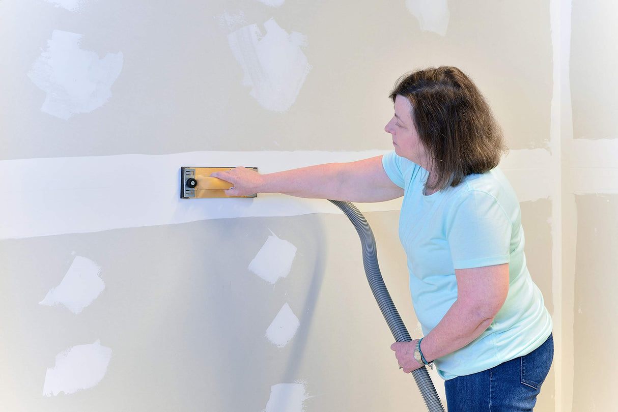 Hyde Tools 09165 Dust-Free Drywall Vacuum Hand Sander with 6-Foot Hose Hyde