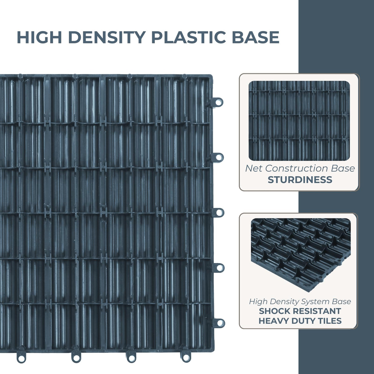 CLOVERHOLM 10PCS Plastic Interlocking Deck Tiles - 12"x12" Composite Patio Flooring, Waterproof Indoor & Outdoor Tiles All Weather for Front Porch, Backyard, Balcony, Poolside (Navy Blue) CLOVERHOLM