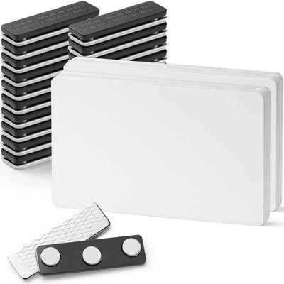 20-Pack Magnetic Name Tags, 2.1 x 3.4 Magnetic Blank Name Badges, Heat Sublimation Printable Badges with Magnetic Fasteners for Jackets, Shirts