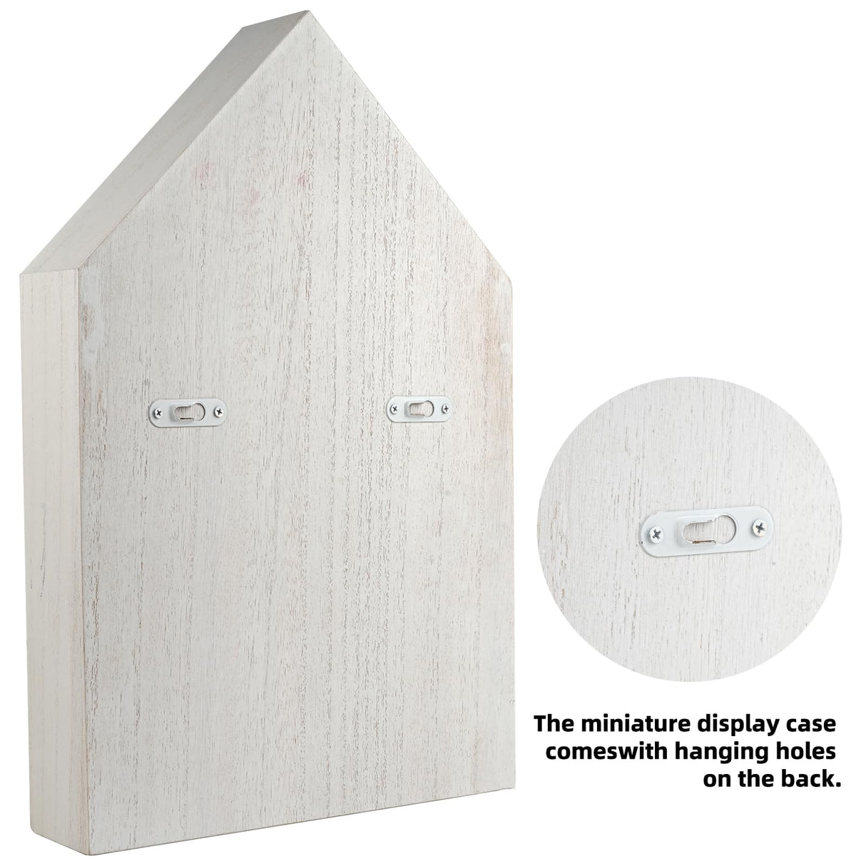 COM4SPORT Wooden Shadow Cubby Box Hanging Figurine Display Shelf White Curio Cabinet Organizer Wall Mounted Display Case Trinket Shelf Miniature Display Shelf for Collectibles (15.7 * 11.8 * 2.75in) COM4SPORT