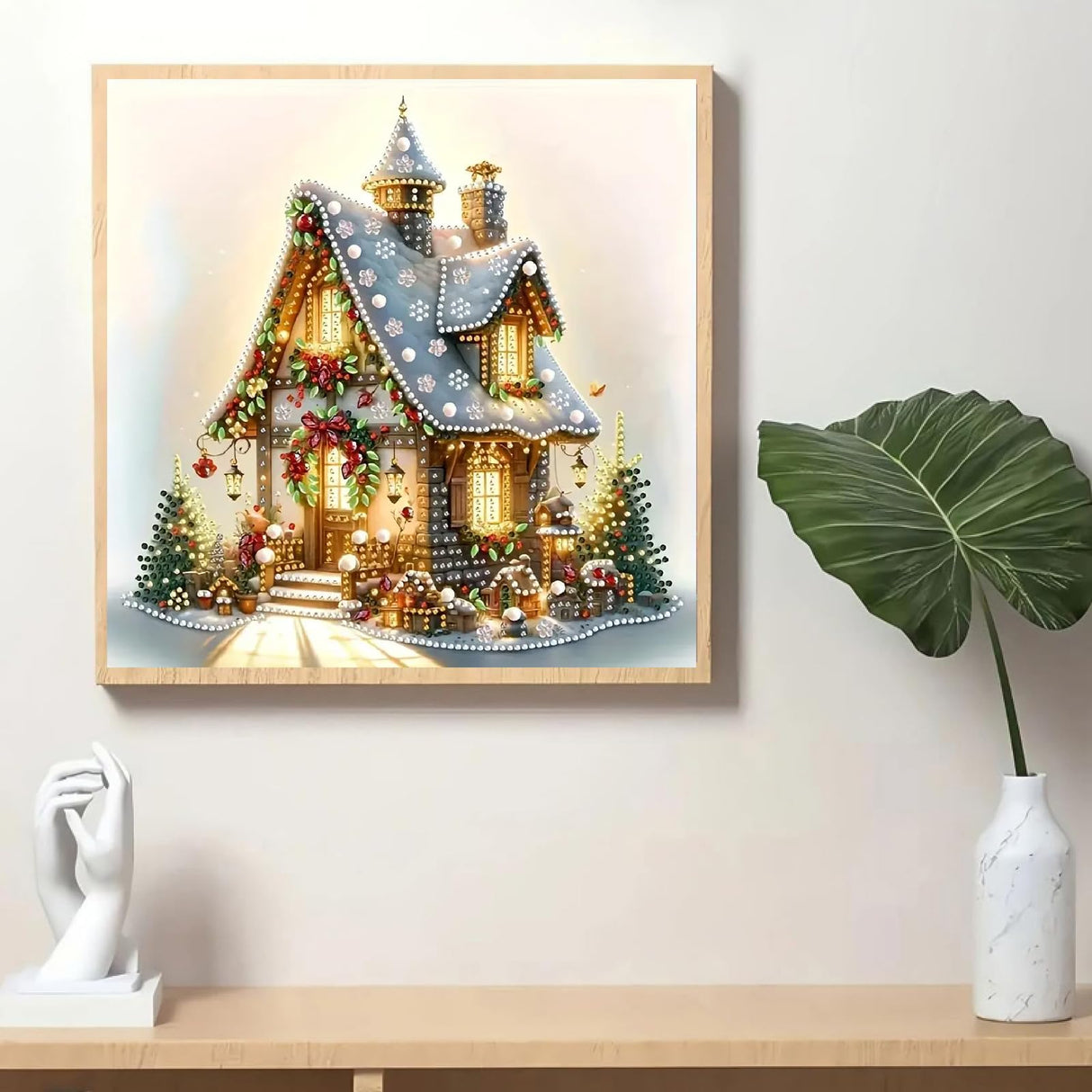 STGLCR Christmas Diamond Art Kits for Adults Beginners, Special Shaped Christmas House Diamond Painting Kits for Adult, 5D DIY Full Drill Diamonds Craft for Adult Gem Arts Gifts, Wall Decor 12" x 12" STGLCR