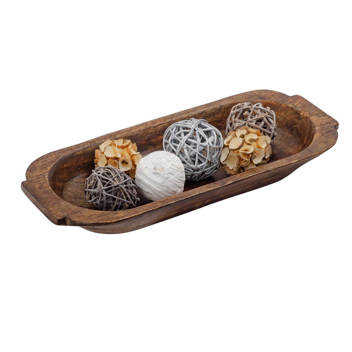 Mie Creations 16'' Large Wooden Dough Bowl for Decor, Huge Decorative Centerpiece Oval Tray Rustic Dough Bowls for Table | Mothers Day Gifts Thanksgiving Dining Christmas, Hand Turned Long Wood Bowl Mie Creations