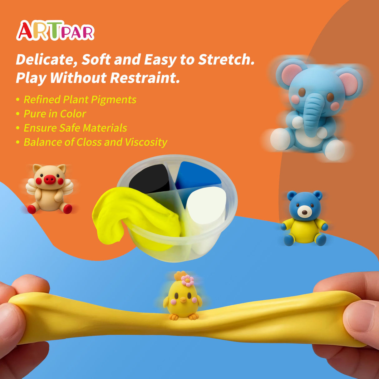 ARTPAR Air Dry Clay Kits for Kids-Modeling Magic Clay,12 Animals DIY Molding Clay Art Crafts Set,Ultra Light & Soft, Safe & Non-Toxic with Sculpting Tools & Tutorials, Unique Gifts for Boys & Girls ARTPAR