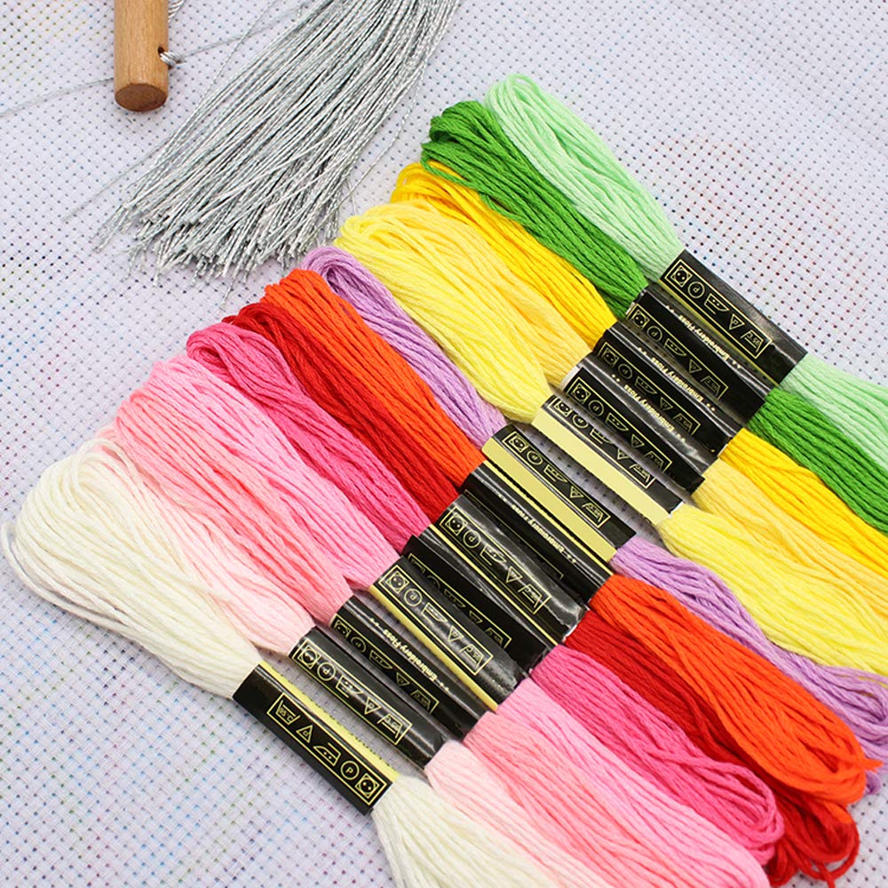 Friendship Bracelet String 50 Skeins Rainbow Color Embroidery Floss Cross Stitch Embroidery Thread Cotton Floss Bracelet Yarn, Craft Floss XLSFPY