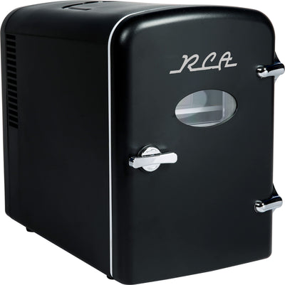 ARCTIC CHEF RMIS129-BLACK Mini Retro 6 Can Beverage Refrigerator-Black, 0.15 Cubic feet