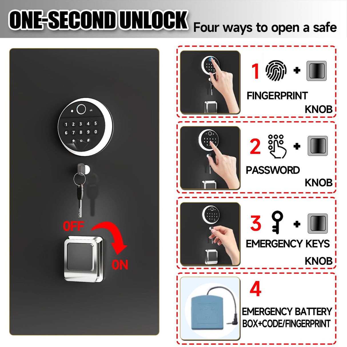 Gun Safe for Rifles and Pistols, 10-15 Large Gun Cabinet Gun Safes for Home Adjustable Rack and Biometric Fingerprint Locking Cabinet, Fireproof, No Assembly Required (11.81"D x 13.78"W x 57.09"H) Notmise