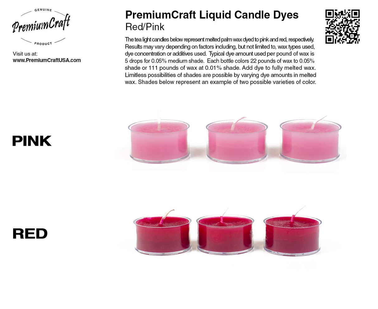 PremiumCraft Liquid Candle Dye Concentrate, Red/Pink PremiumCraft
